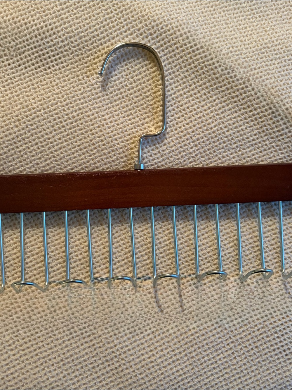 Wood & Metal Multi-Tie Rack Hanger in Brown